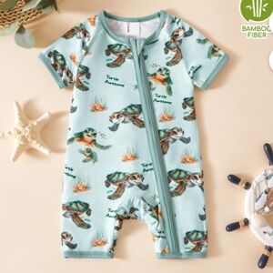 BRAND NEW Bamboo Turtle Print Baby Romper